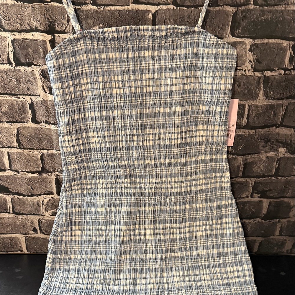 Wild Fable Blue and White Plaid Mini Dress